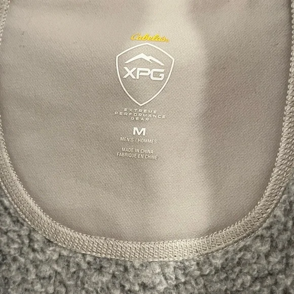 Cabela's XPG Jacket Men's L Gray Crème Extreme Performance Gear Full Zip Fleece - Picture 4 of 6